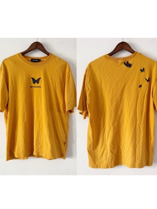 vamtac Tops - Y2K Neverules Butterfly Graphic T Shirt Black Medium Streetwear Emo